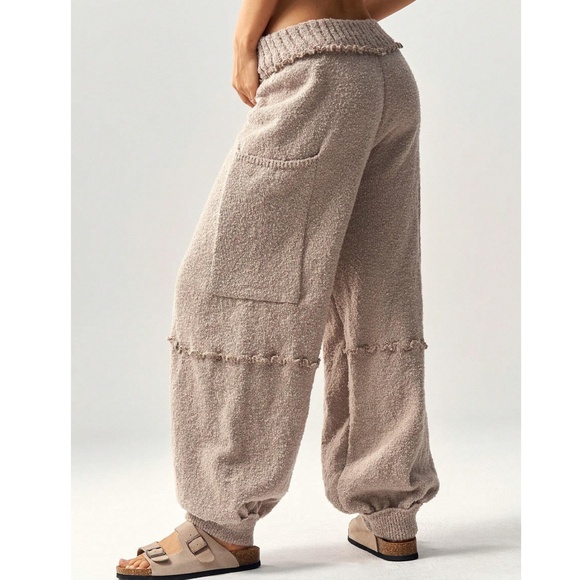 Boho Textured stretchy waist harem leg lounge pants - Picture 3 of 13